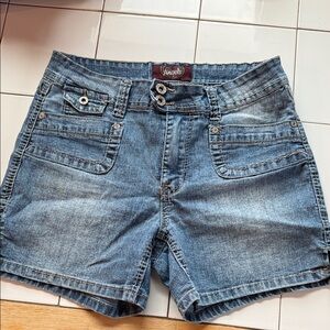 Angels Blue Denim Faded Shorts Size 8